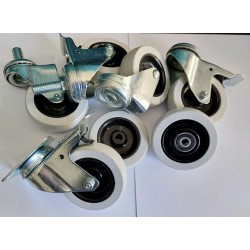 Koło fi. 75 mm skrętne z hamulcem, trzpień M12 N: 70kg, łoż.kulk / M74TŁH*M12