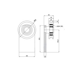 Rolka fi. 68 mm metalowa na płaskownik, z mocowaniem / RJPP-68-18