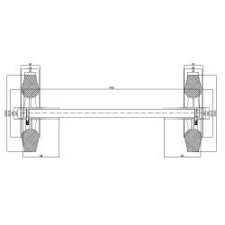 Koła do koszy z osią 60K*110