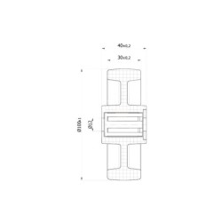 Koło fi. 100 mm tworzywowe + zestaw montażowy, N: 130kg / 11B