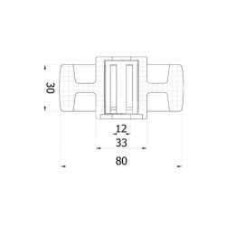 Koło fi. 80 mm tworzywowe + zestaw montażowy, N: 120kg / 2B