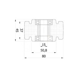 Koło fi. 80 mm tworzywowe + zestaw montażowy, N: 400kg  /  2BN