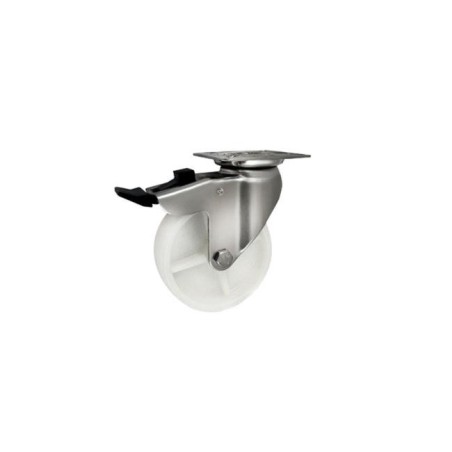 Koło fi. 75 mm, skrętne z ham. N: 70kg NIERDZEWNE / M72BXH