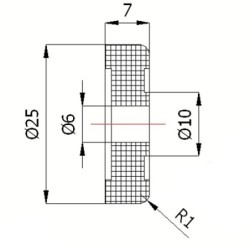 Rolka fi. 25 mm tworzywowa, do bram / RB-25W