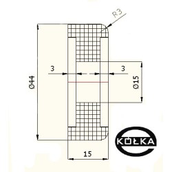 Rolka fi. 44 mm tworzywowa, do bram / RB-44