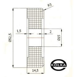 Rolka fi. 52 mm tworzywowa, do bram / RB-52,5