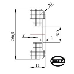 Rolka fi. 60 mm tworzywowa, do bram / RB-60,5