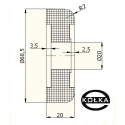 Rolka fi. 68 mm tworzywowa, do bram / RB-68,5