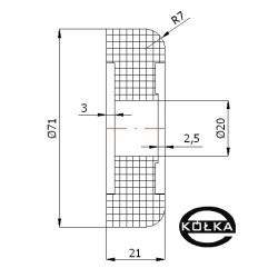 Rolka fi. 71 mm tworzywowa, do bram / RB-71