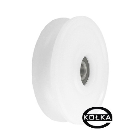 Rolka fi. 100mm 16Ł tworzywowa profilowana z łożyskiem / C100/16Ł