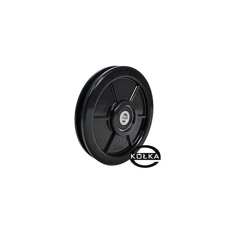 Rolka fi. 120mm 8Ł tworzywowa profilowana z łożyskiem / C120/8Ł