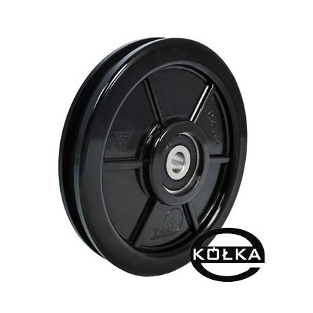 Rolka fi. 120mm 8Ł tworzywowa profilowana z łożyskiem / C120/8Ł