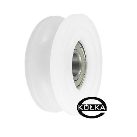 Rolka fi. 45mm 8Ł tworzywowa profilowana z łożyskiem / C45/8Ł
