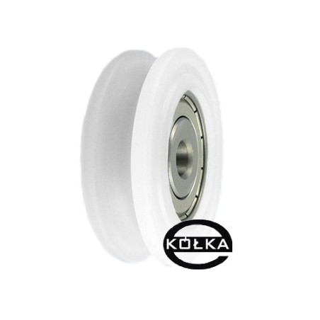 Rolka fi. 52mm 8Ł tworzywowa profilowana z łożyskiem / C52/8Ł/8