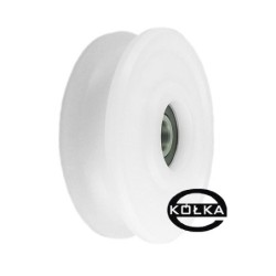 Rolka fi. 90mm  16Ł tworzywowa profilowana z łożyskiem / C90/16Ł