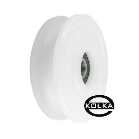 Rolka fi. 90mm  16Ł tworzywowa profilowana z łożyskiem / C90/16Ł