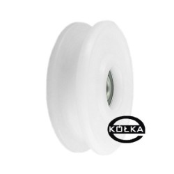 Rolka fi. 90mm 14Ł tworzywowa profilowana z łożyskiem / C90/14Ł