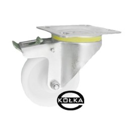 Koło fi. 100 mm tworzywowe, obudowa skrętna z ham, N: 130kg / 15B9H