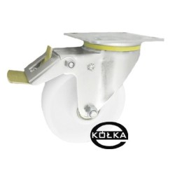 Koło fi. 160 mm tworzywowe, obudowa skrętna z ham, N: 400kg / 45BNWH