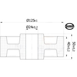 Koło fi. 125  mm tworzywowe , otwór 25mm, N: 450kg /  / 29BZ