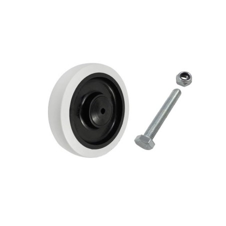 Koło fi. 125 mm, otwór 8mm  N: 80kg tworzywowo–gumowe ze śrubą / M125TŁ