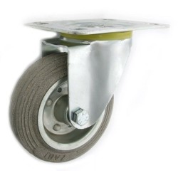 Koło fi. 100 mm metalowo-gumowe , skrętne N: 70kg szare / 12LS