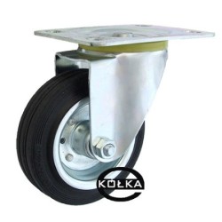 Koło fi. 100 mm metalowo-gumowe , skrętne N: 70kg / 12L