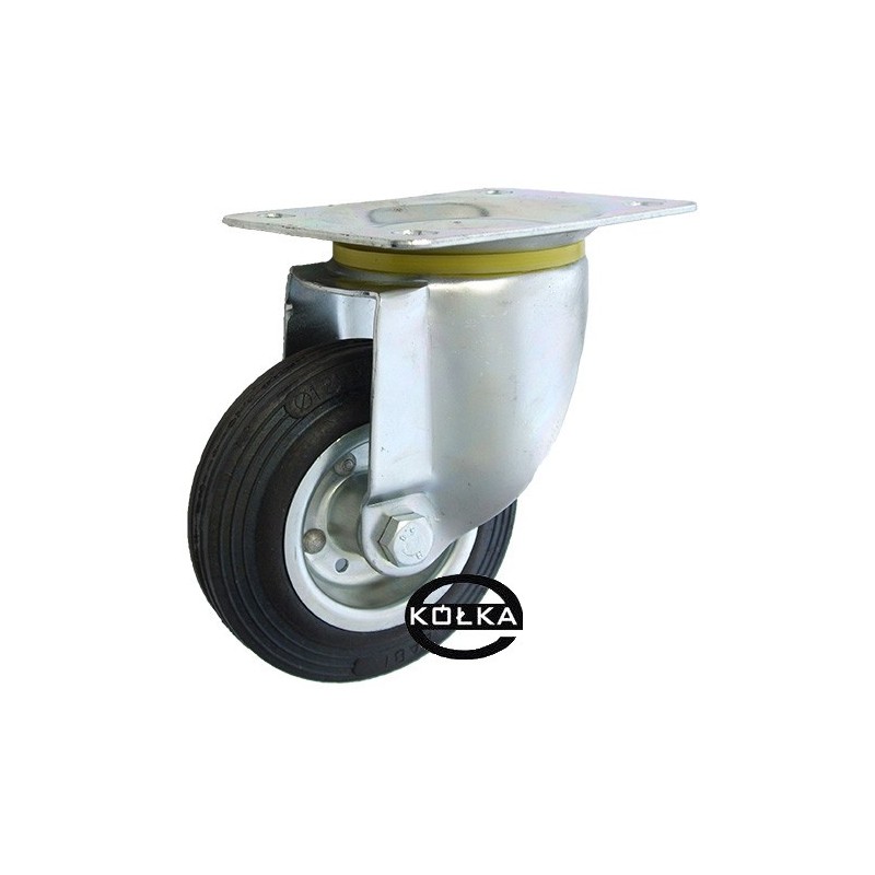 Koło fi. 125 mm metalowo-gumowe , skrętne N: 80kg / 22