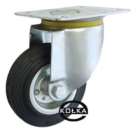 Koło fi. 125 mm metalowo-gumowe , skrętne N: 80kg / 22