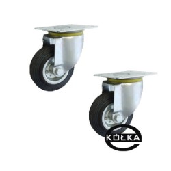 Koło fi. 125 mm metalowo-gumowe , skrętne N: 80kg / 22