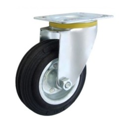 Koło fi. 125 mm metalowo-gumowe , skrętne N: 80kg / 22M
