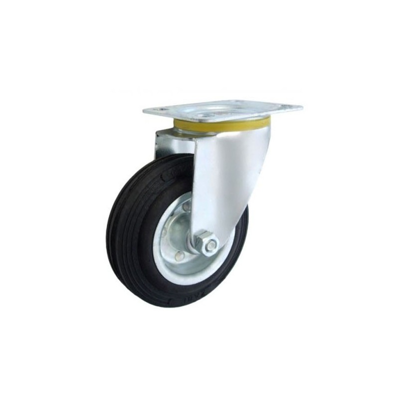 Koło fi. 125 mm metalowo-gumowe , skrętne N: 80kg / 22M