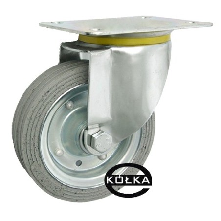 Koło fi. 140 mm metalowo-gumowe , skrętne N: 130kg szare / 32S