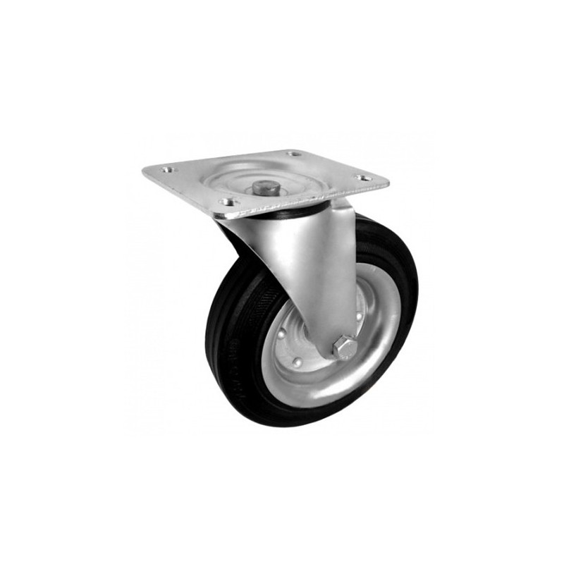Koło fi. 150 mm metalowo-gumowe , skrętne N: 130kg / 72