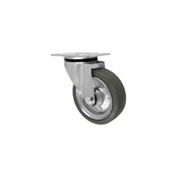 Koło fi. 160 mm metalowo-gumowe , skrętne N: 150kg szare / 42SW