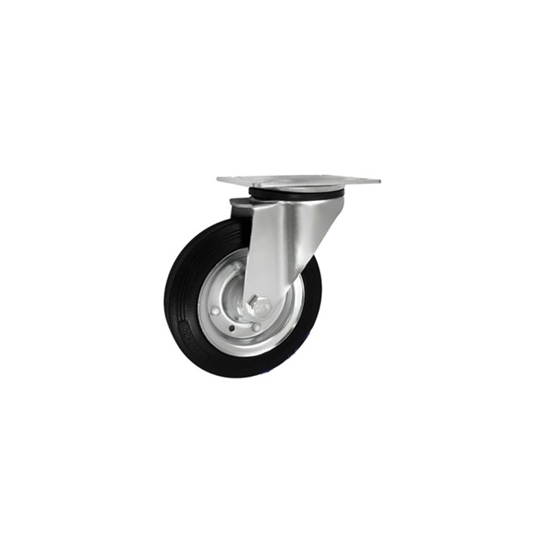 Koło fi. 160 mm metalowo-gumowe , skrętne N: 150kg / 42W