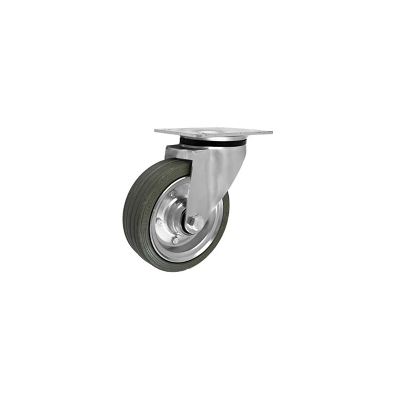Koło fi. 160 mm metalowo-gumowe , skrętne N: 220kg szare / 42NSŁW