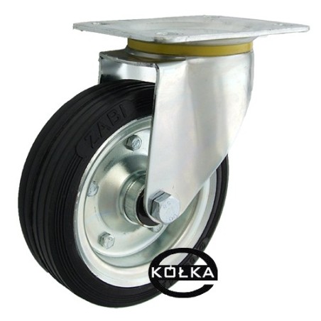 Koło fi. 160 mm metalowo-gumowe , skrętne N: 220kg / 42N