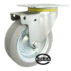 Koło fi. 160 mm metalowo-gumowe , skrętne N: 220kg szare / 42NSW
