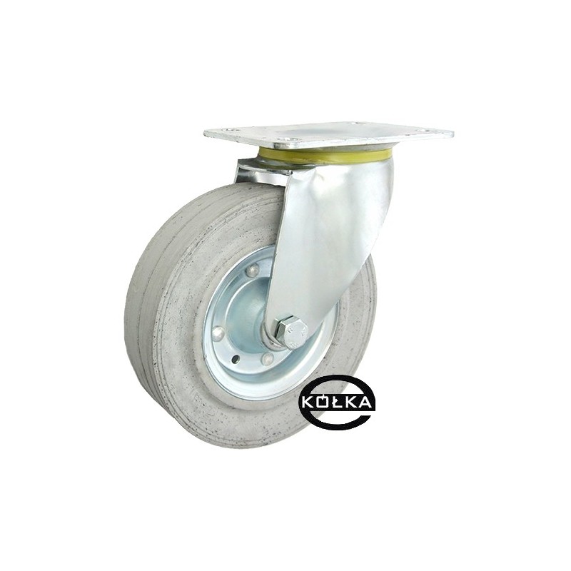 Koło fi. 180 mm metalowo-gumowe , skrętne N: 160kg szare / 52S