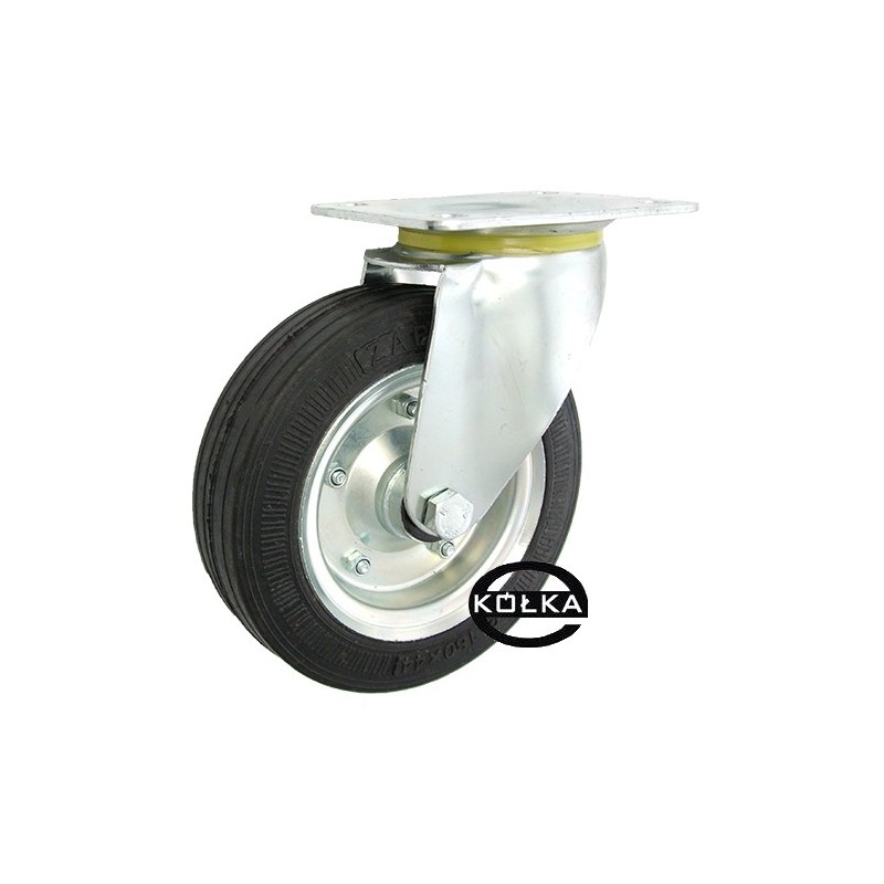 Koło fi. 180 mm metalowo-gumowe , skrętne N: 220kg / 52N