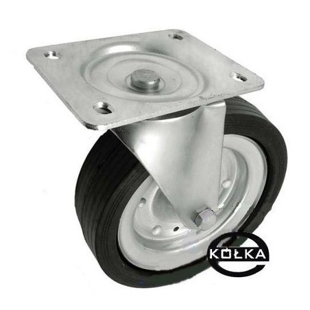 Koło fi. 200 mm metalowo-gumowe , skrętne N: 200kg / 62F