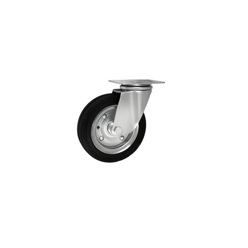 Koło fi. 200 mm metalowo-gumowe , skrętne N: 200kg / 62W