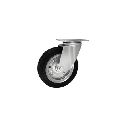 Koło fi. 200 mm metalowo-gumowe , skrętne N: 200kg / 62W