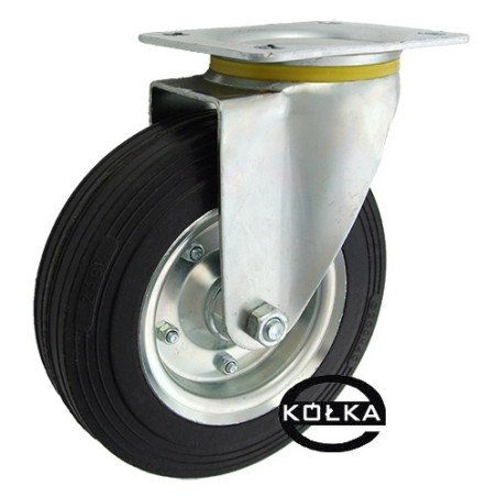 Koło fi. 200 mm metalowo-gumowe , skrętne N: 250kg / 62N