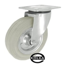 Koło fi. 200 mm metalowo-gumowe , skrętne N: 250kg szare / 62NSW