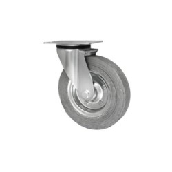 Koło fi. 200 mm metalowo-gumowe , skrętne N: 250kg szare / 62NSW
