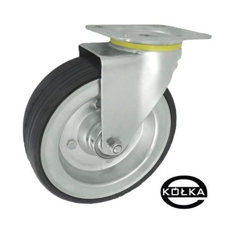 Koło fi. 225 mm metalowo-gumowe , skrętne N: 150kg / 82Ł