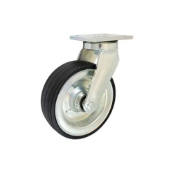 Koło fi. 225 mm metalowo-gumowe , skrętne N: 300kg / 82ŁD