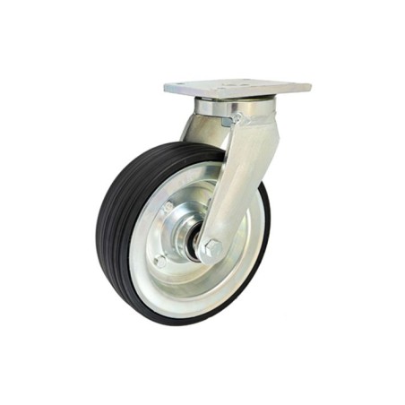 Koło fi. 225 mm metalowo-gumowe , skrętne N: 300kg / 82ŁD